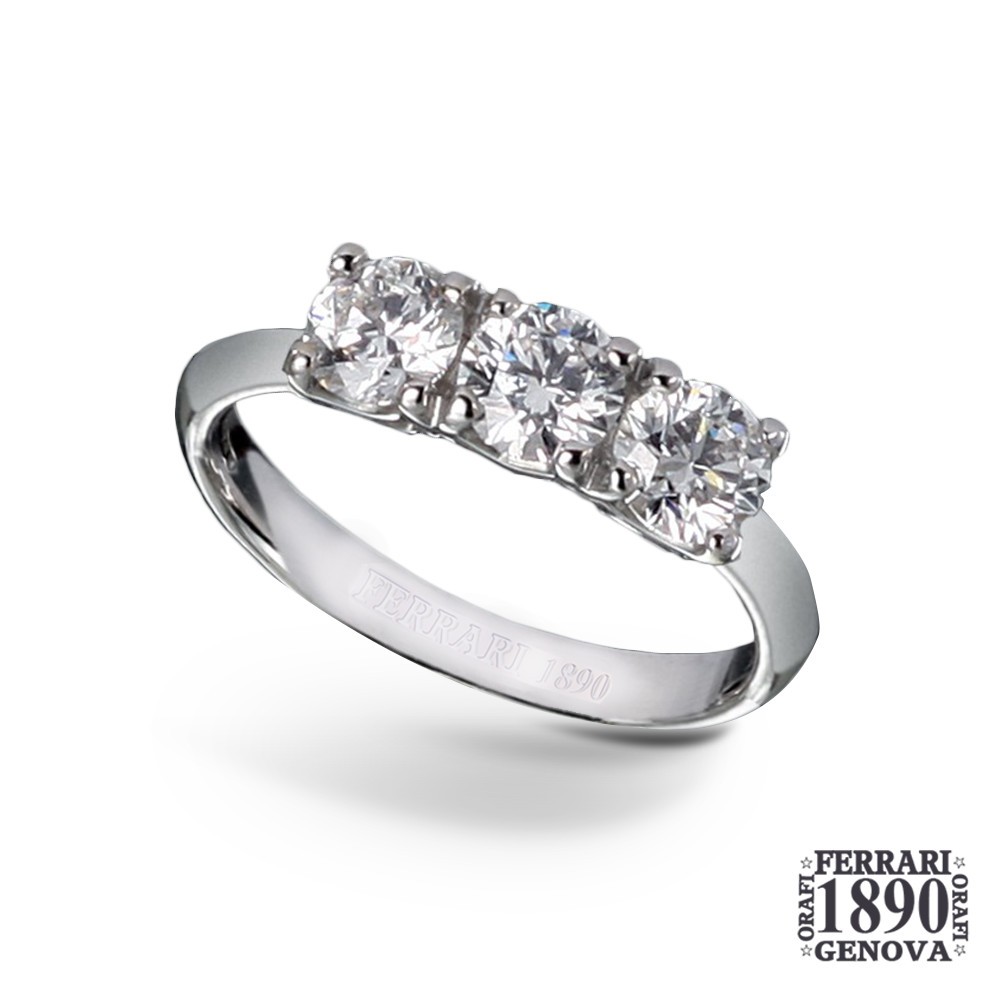 Trilogy oro bianco 18 kt con diamanti incisi a laser