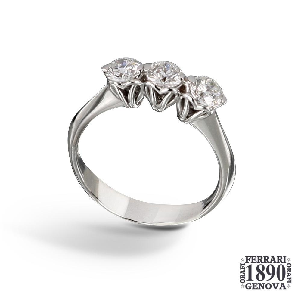Trilogy oro bianco 18 kt con diamanti naturali