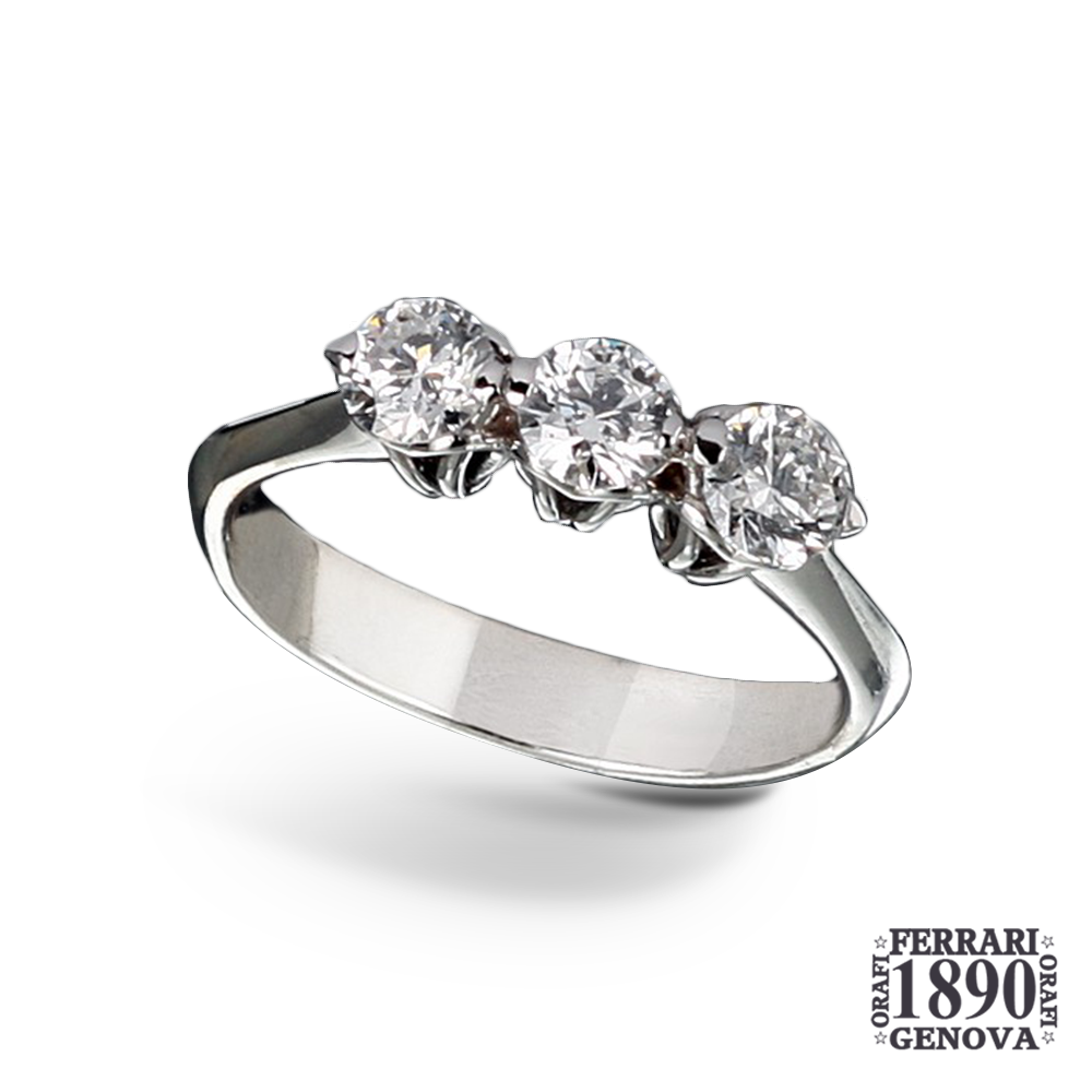 Trilogy oro bianco 18 kt con diamanti naturali