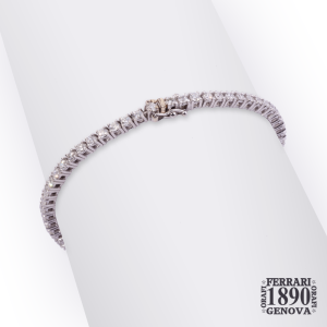 Bracciale tennis oro bianco 18 KT con diamanti