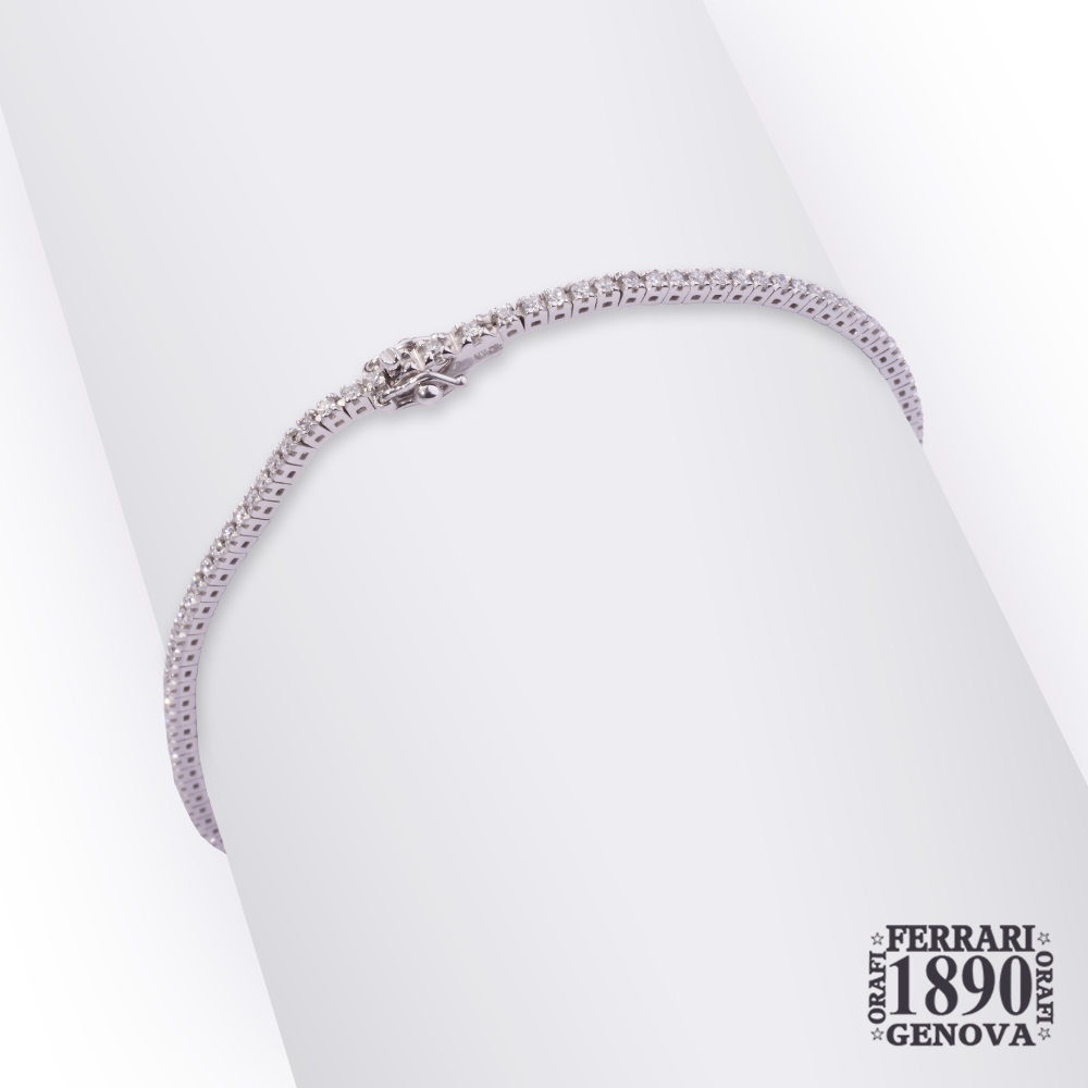 Bracciale tennis oro bianco 18 KT con diamanti